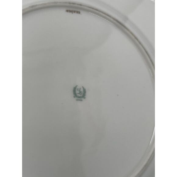 Set 5 Lenox Tuxedo Dinner Plates Gold Rim J-33 Ovington Bros Green Backstamp - Picture 11 of 16